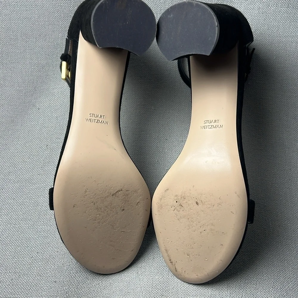 Stuart Weitzman women’s Lessnu Sandal black suede size 10 - Picture 6 of 9